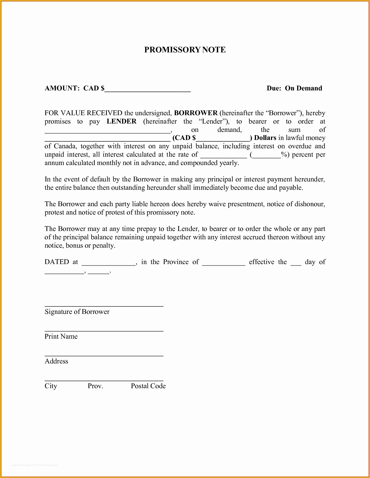 Free Promissory Note Template Word Of Free Promissory Note Templates 