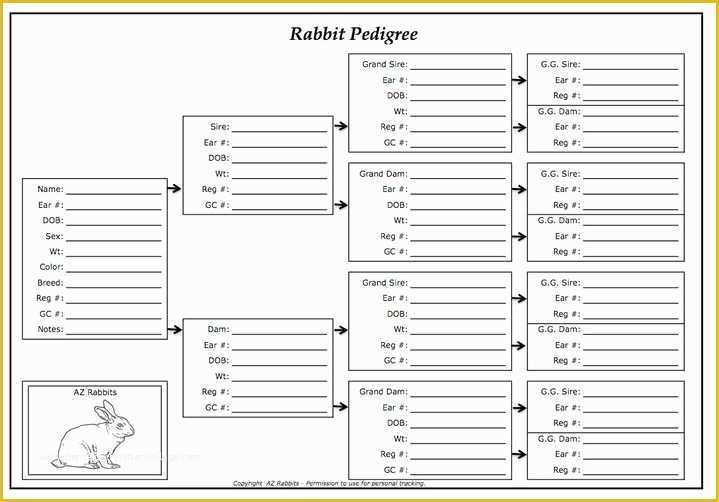 Printable Rabbit Pedigree Template
