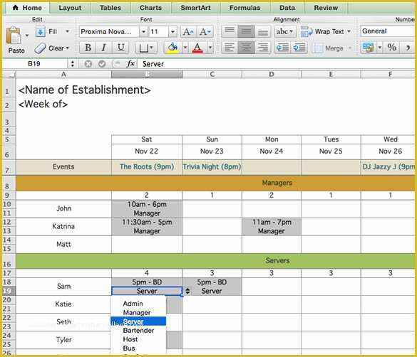 Free Restaurant Schedule Template Of Schedule Template – 39 Free Word Excel Pdf format