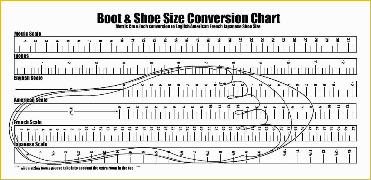 Printable Kid Foot Size Measuring Chart