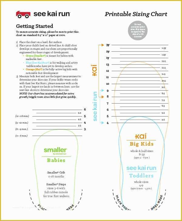 Shoe Size Chart Printable - Printable Blank World