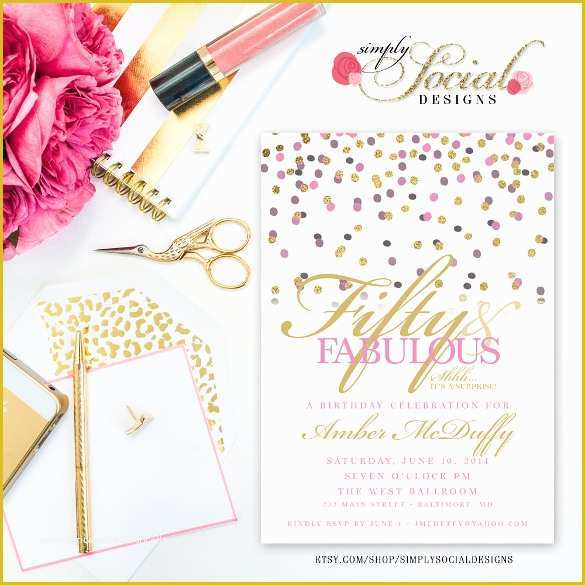 Free Surprise 50th Birthday Party Invitations Templates Of 14 50th