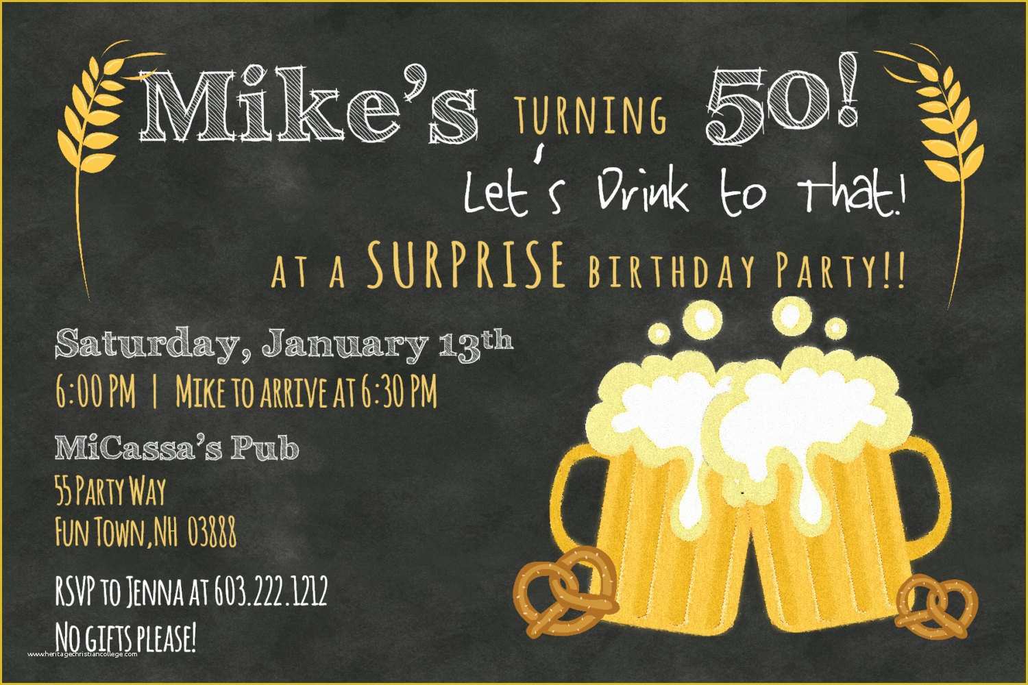 Free Surprise 50th Birthday Party Invitations Templates Of 50th 