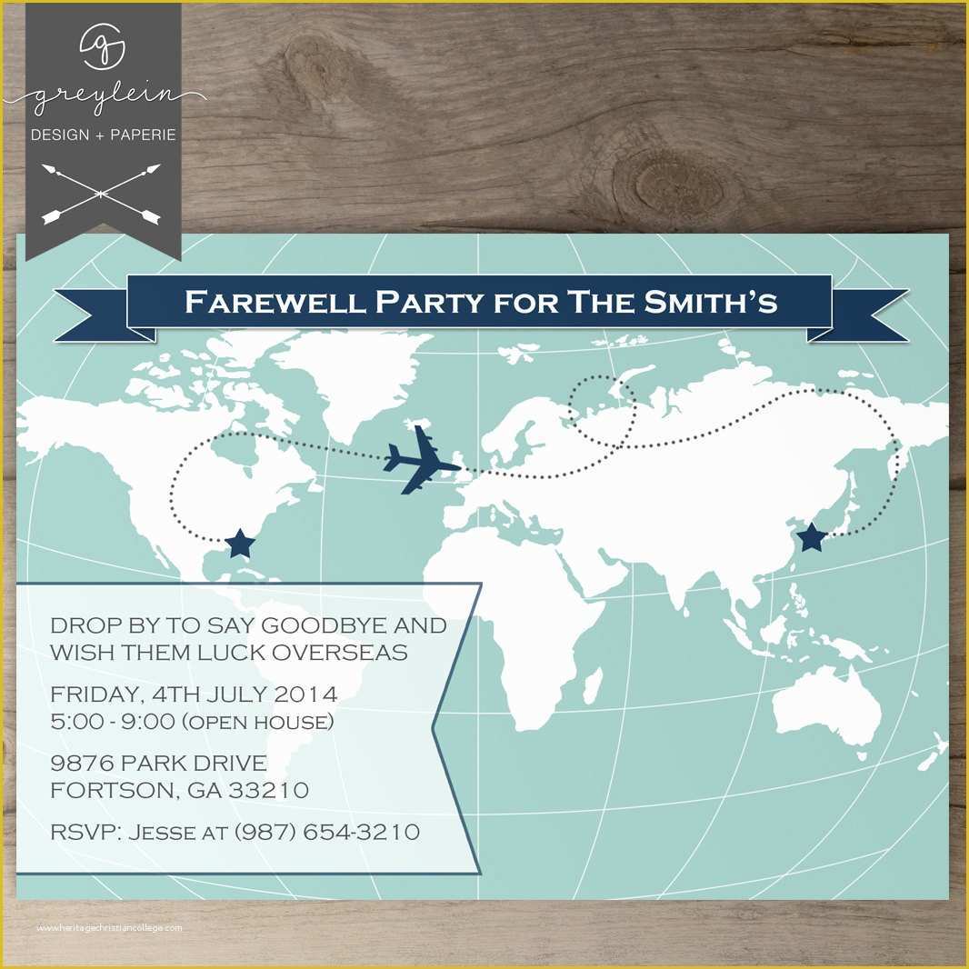 Going Away Party Invitation Template Free Of Free Going Away Party ...