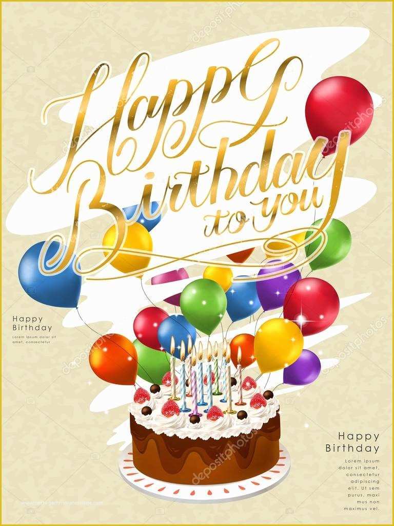 Happy Birthday Poster Template Free Of Happy Birthday Poster Template Design Stock Vector 