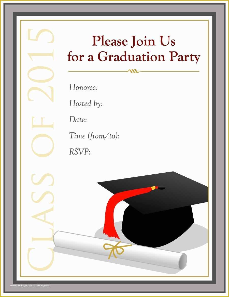 High School Graduation Invitation Templates Free Of Graduation Party
