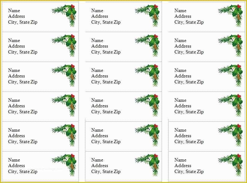 Printable Christmas Return Address Labels