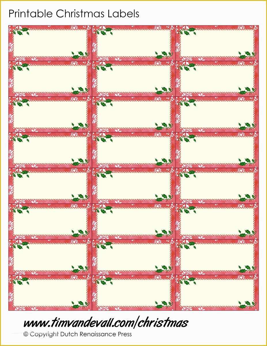 Printable Holiday Label Templates