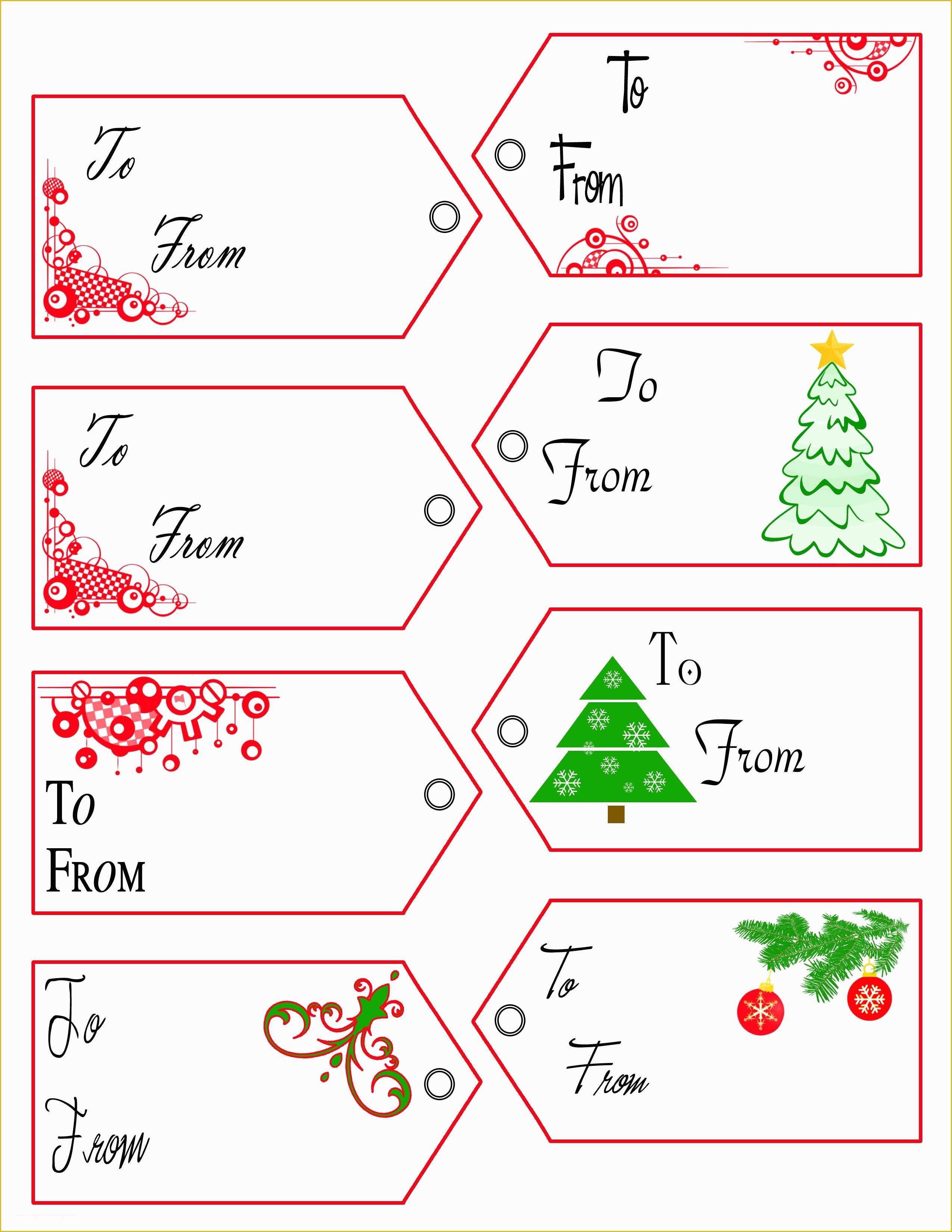 Printable Christmas Tag Templates