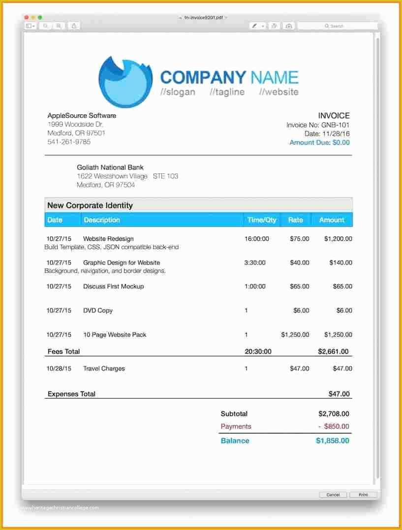 Invoice Template Mac Free Download Of 7 Invoice Templates For Mac Heritagechristiancollege