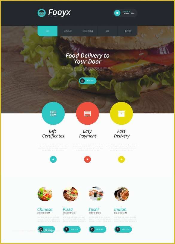 Left Side Menu Website Templates Free Download Of Food Recipe Blog 