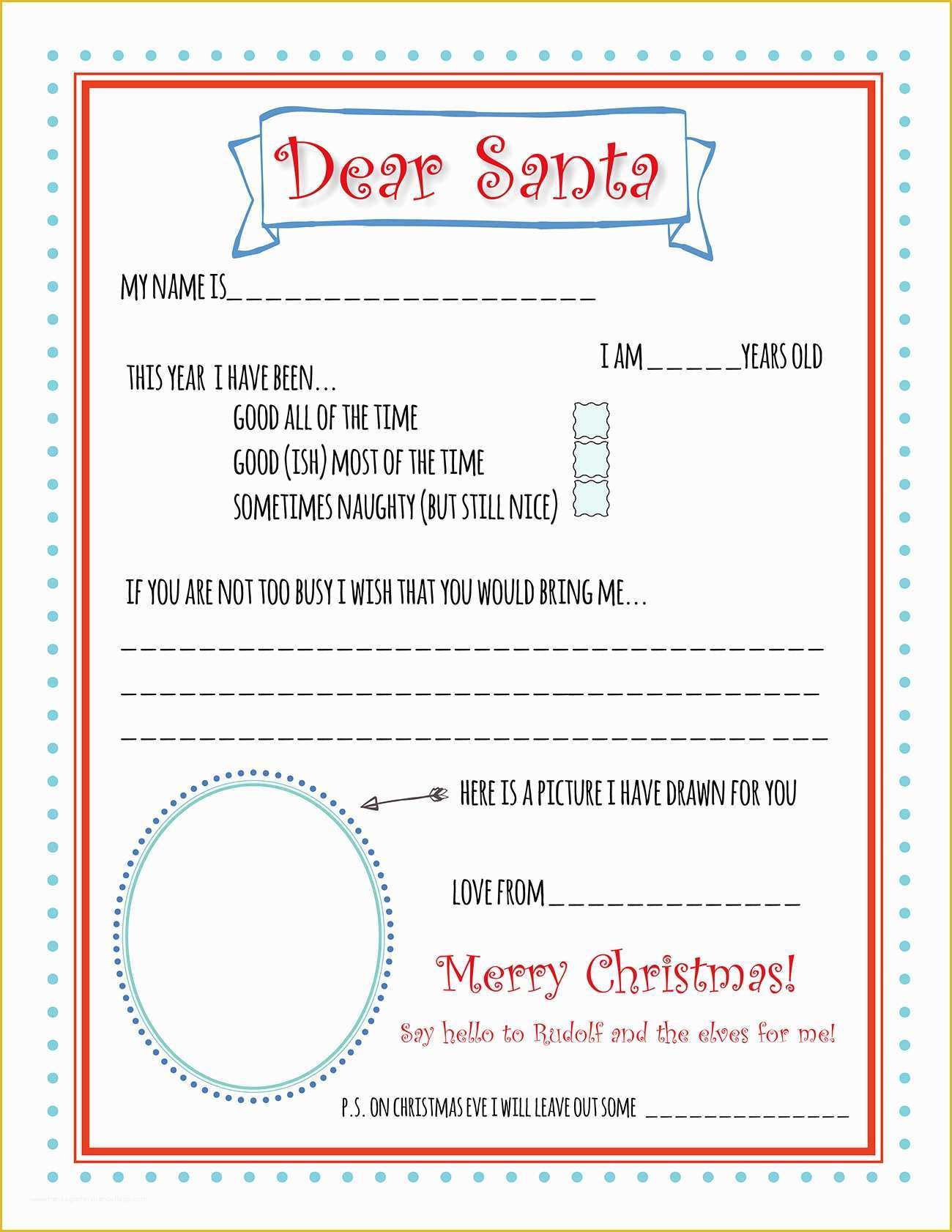 Letter To Santa Template Free Printable Of Santa Letter Printable 