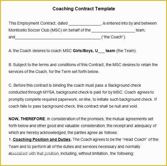  Life Coaching Contract Template Free Of Executive Coaching Agreement 