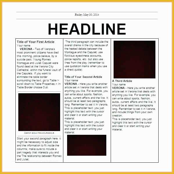 Make My Own Template Free Of Make Create My Own Newspaper Template A Fake Article Your 