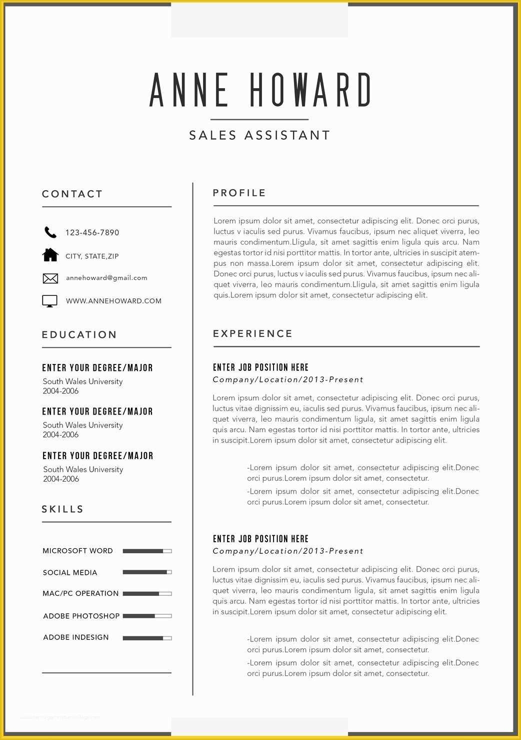 Microsoft Word Free Templates For Resumes Of Free Modern Resume 