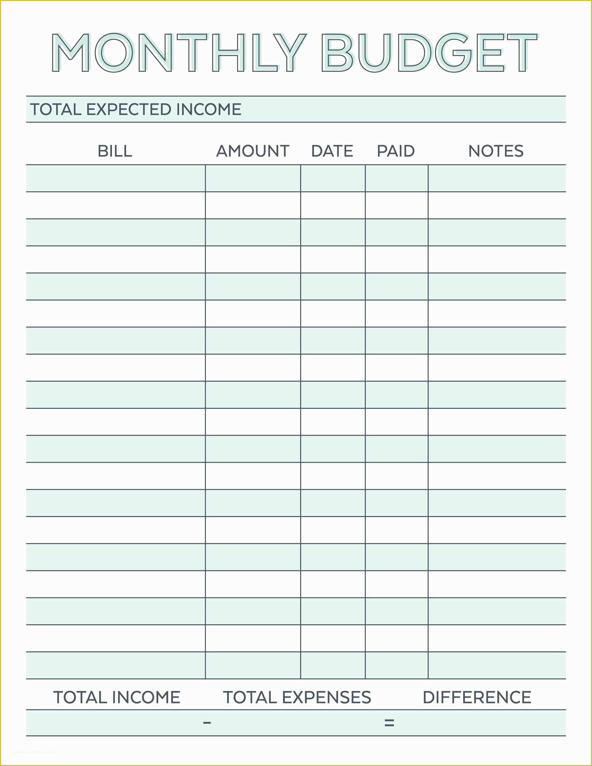 Monthly Bill Spreadsheet Template Free Of Bud Planner Planner Worksheet 