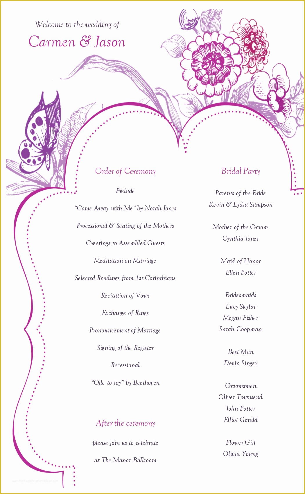 Party Program Template Free Of 8 Best Of Printable Wedding Program 