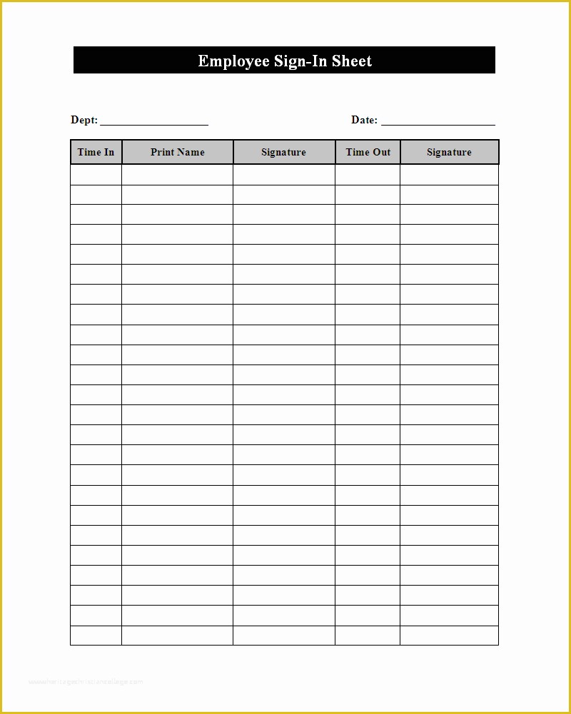 Patient Sign In Sheet Template Free Of Custom Columns Label Sign In ...