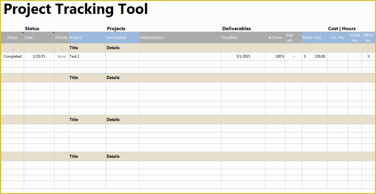 Project Tracker Excel Template Free Download Of Excel Template