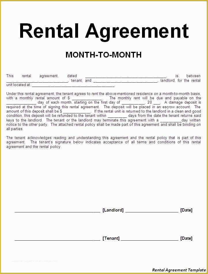 Rental Agreement Template Free Of Early Termination Lease Agreement 