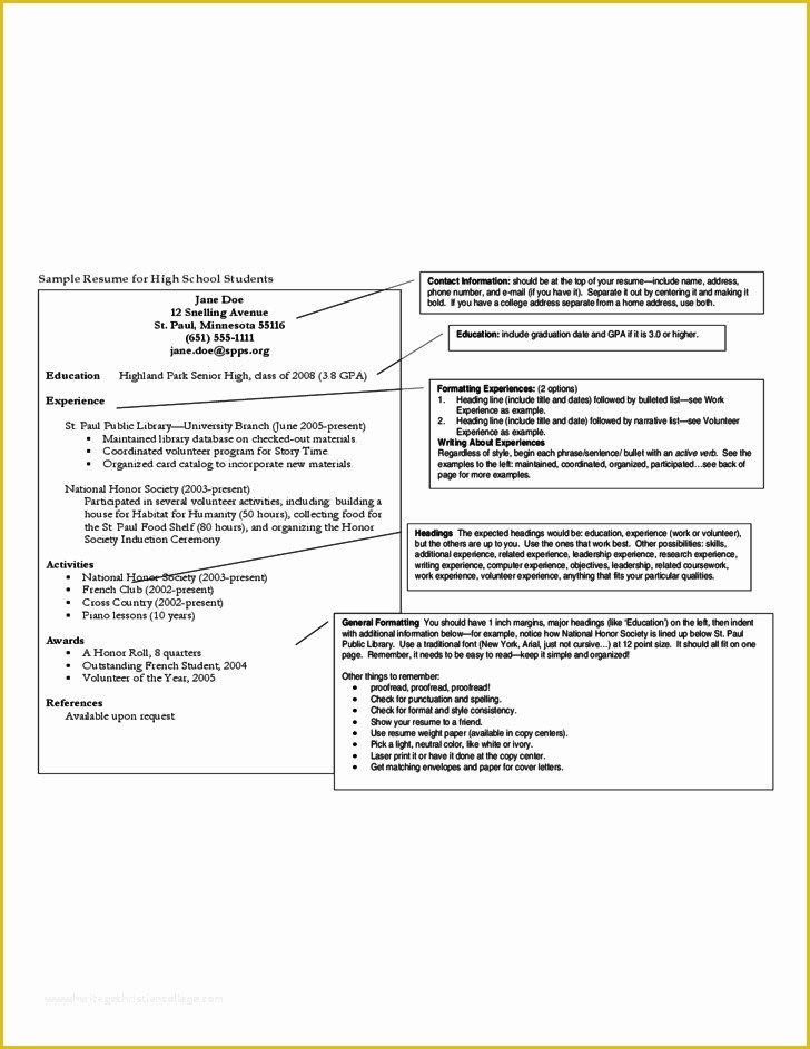 resume templates for high school students