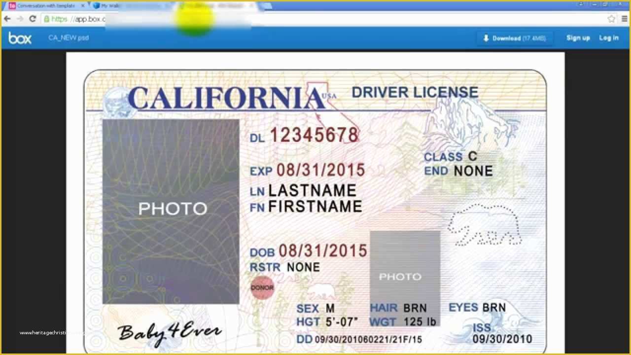 california id psd file
