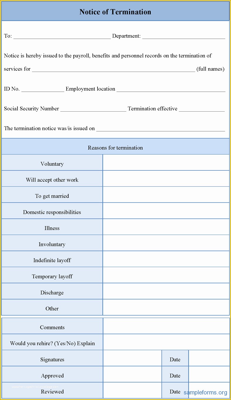 Employee Termination Form Template Luxury 9 Best Of E vrogue co