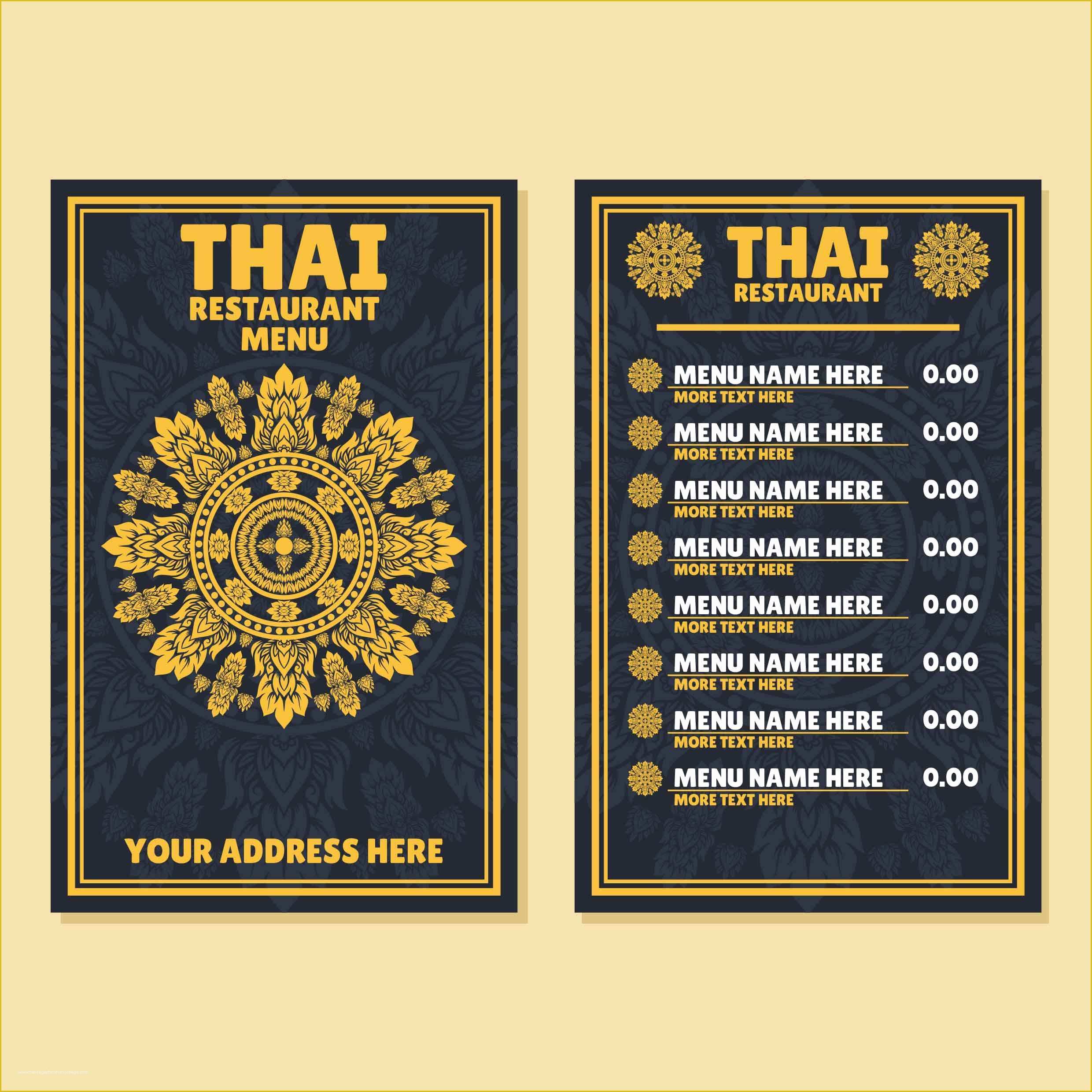 Thai Restaurant Menu Templates Free Of Thai Menu Template Download Free ...