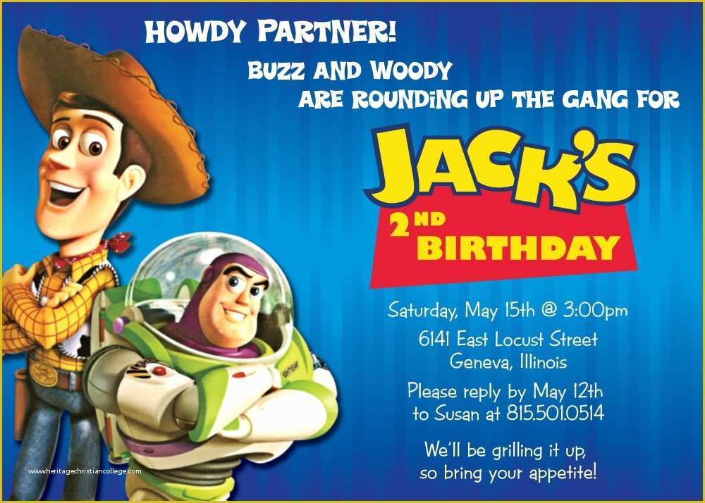 Toy Story Birthday Invitations Template Free Of Toy Story Party 