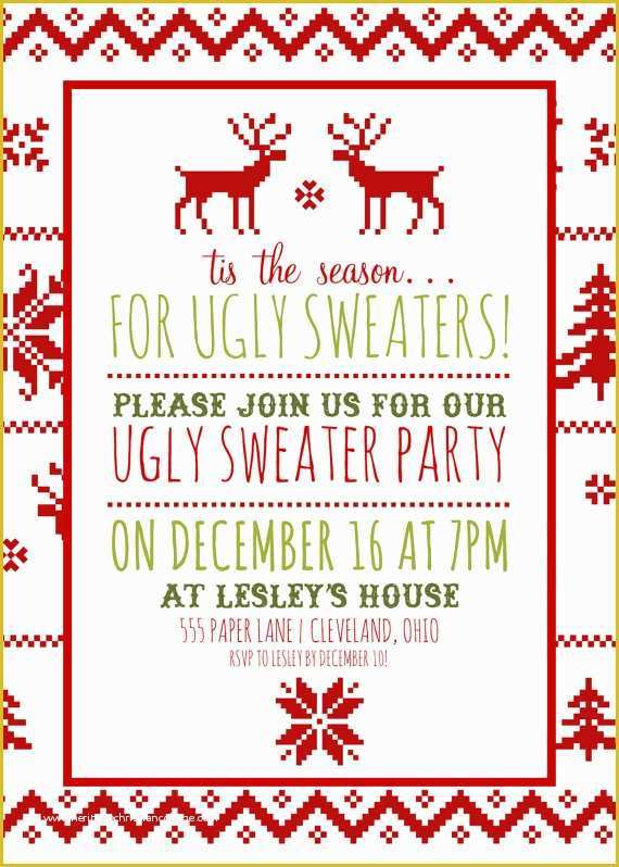 Ugly Sweater Flyer Template Free Of Ugly Sweater Christmas V2 Flyer ...
