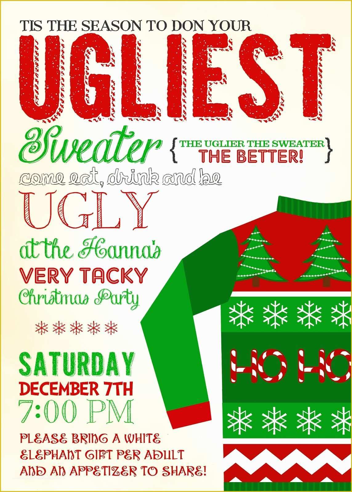 Ugly Sweater Flyer Template Free Of Ugly Sweater Christmas V2 Flyer ...