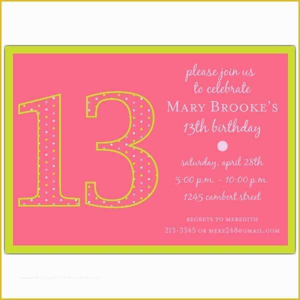 13th Birthday Invitation Templates Free Of Free Printable 13th Birthday Invitation Templates 