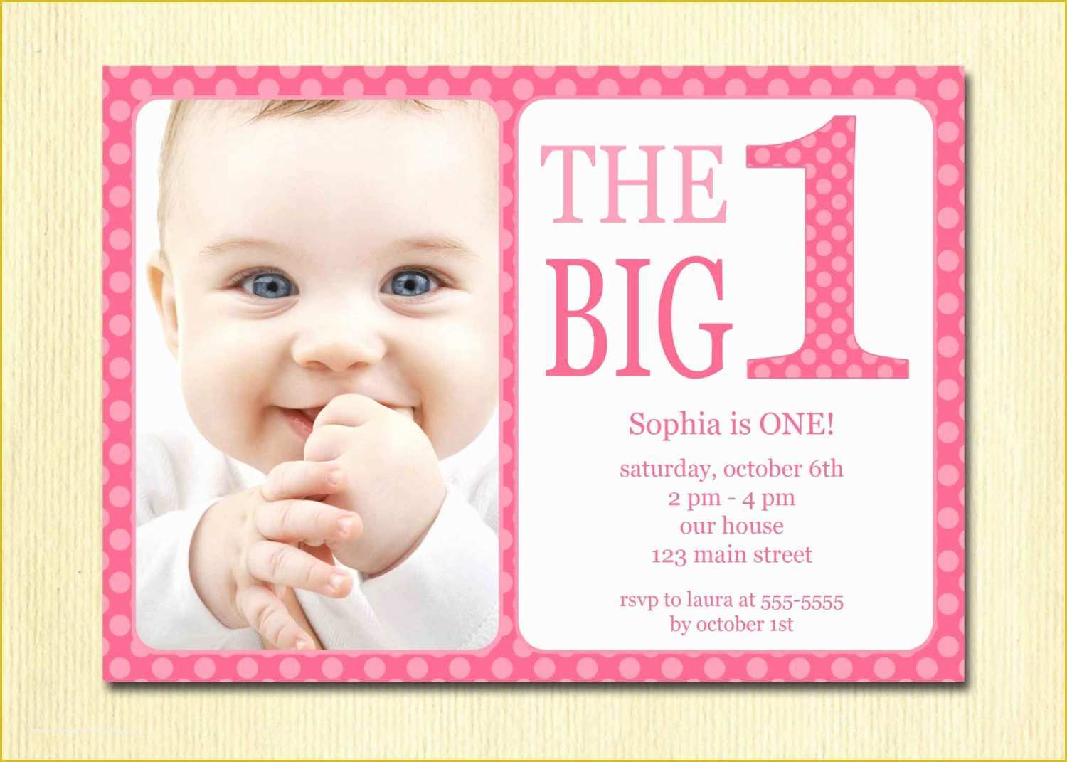 1st Birthday Invitation Card Template Free Download 1st Birthday 