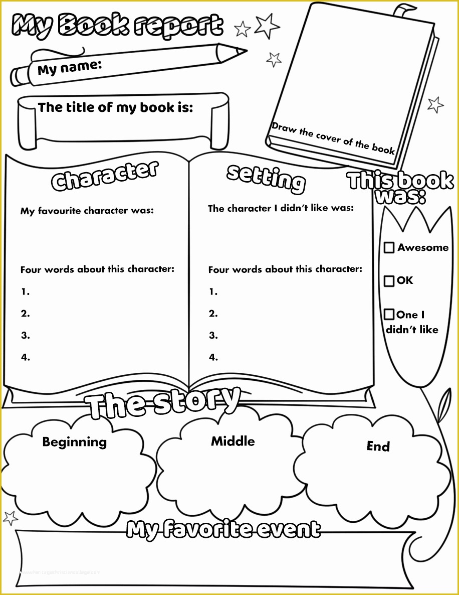 Free Printable Book Report For 3rd Grade