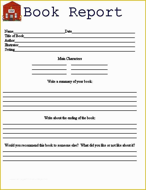 3rd Grade Book Report Template Free Of Book Report Template 9 Free Word 