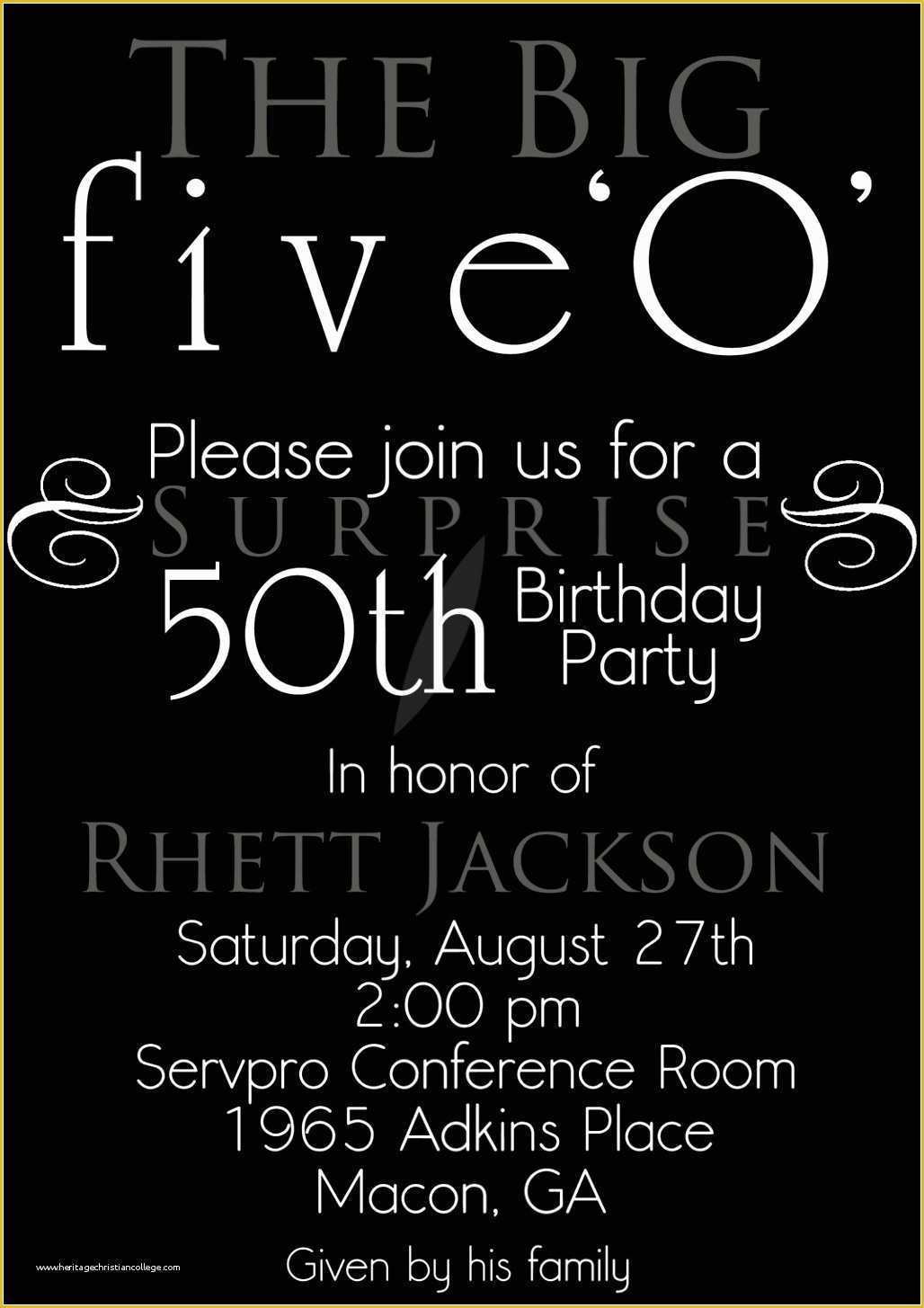 50th Birthday Invitation Templates Word Free Of 9 Free Surprise 50th 