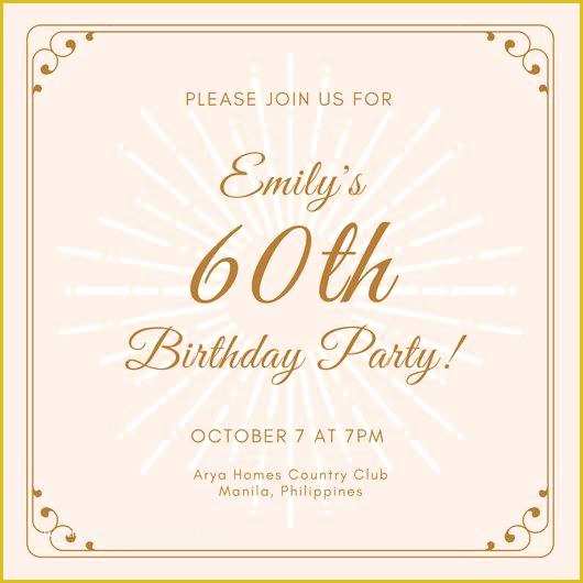  60th Birthday Party Invitation Templates Free Download Of 60th Birthday 
