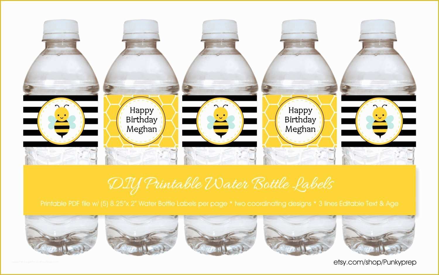 8 Oz Water Bottle Label Template Free Of Bumble Bee Water Bottle Labels 