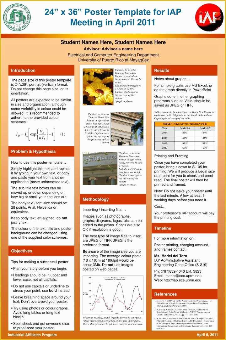 Academic Poster Template Free Of Ppt 24 X 36 Poster Template For Iap 