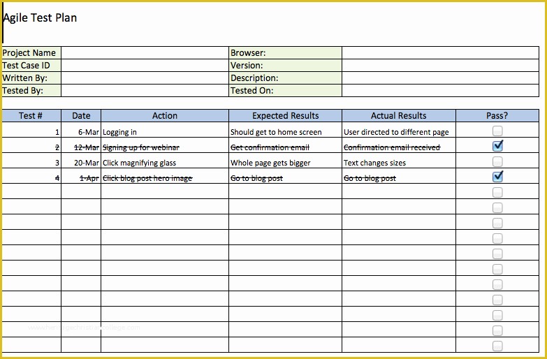 Agile Project Plan Template Excel Free Of Test Plan Template Excel ...