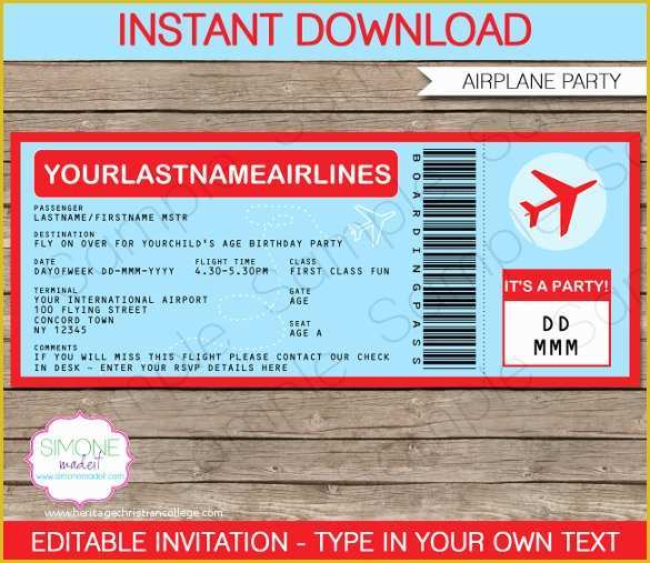 Airline Ticket Invitation Template Free Download Of 28 Boarding Pass 