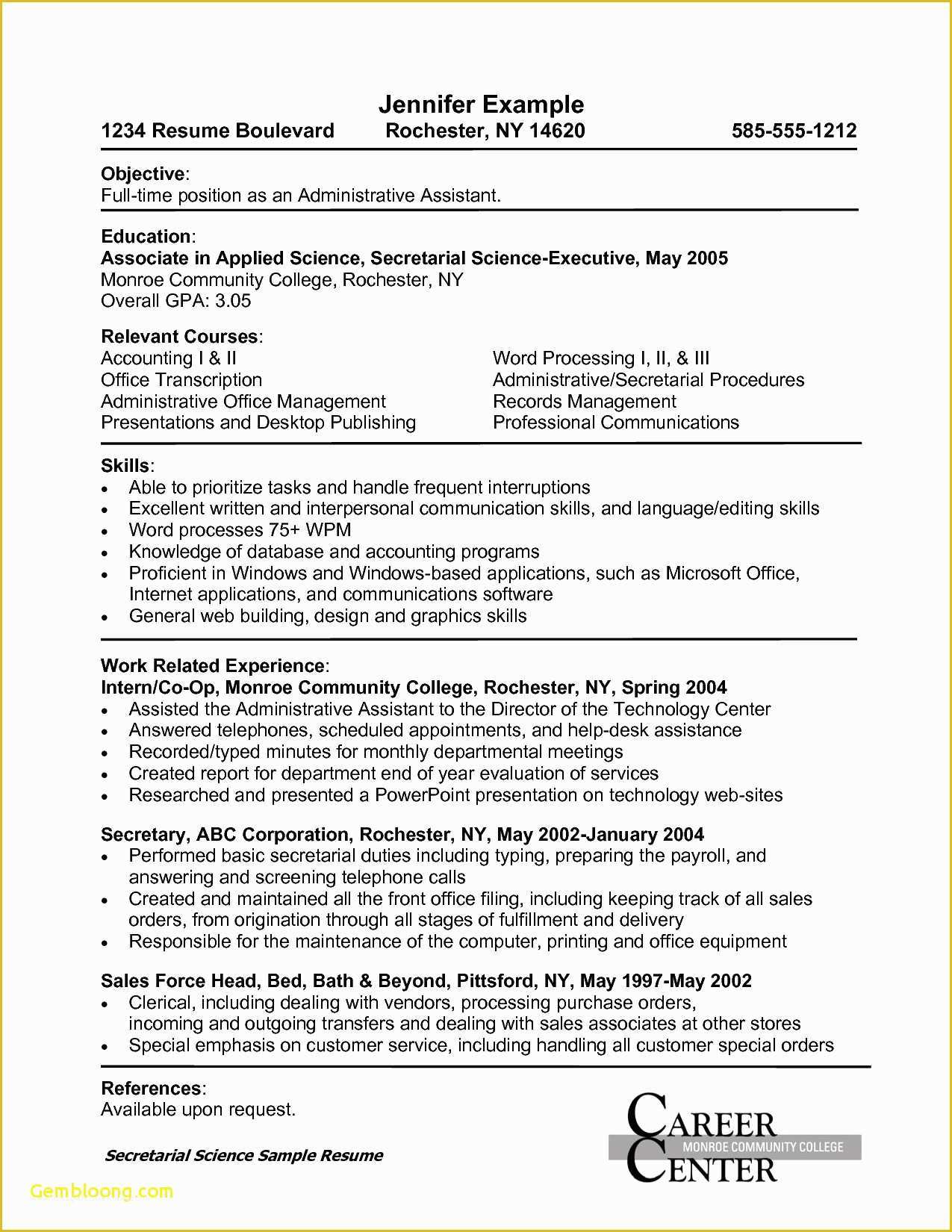 Ats Resume Template Free Download Of Executive Assistant Resume Samples 