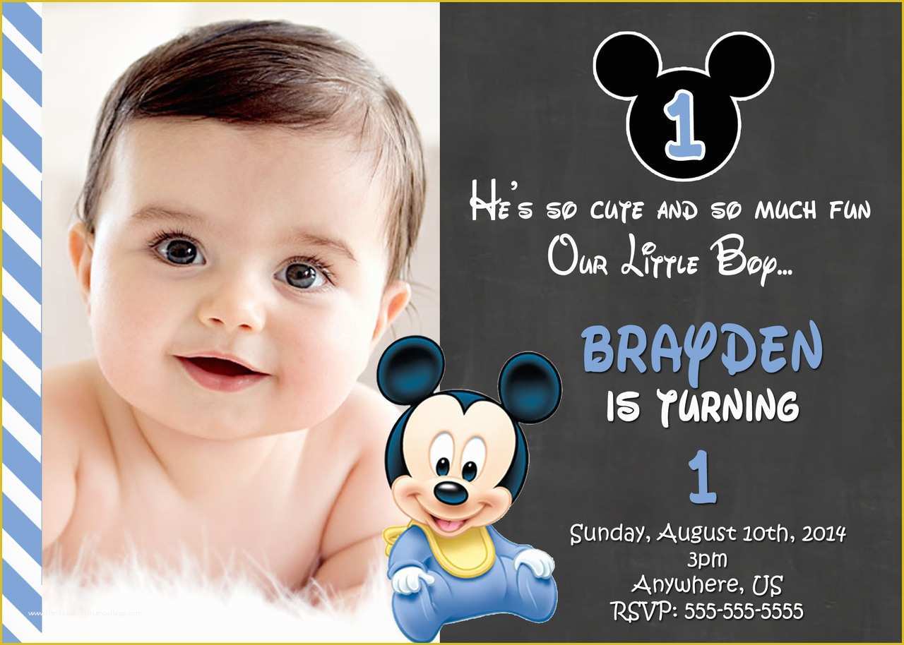 Baby Boy 1st Birthday Invitation Templates Free Of Free Printable 