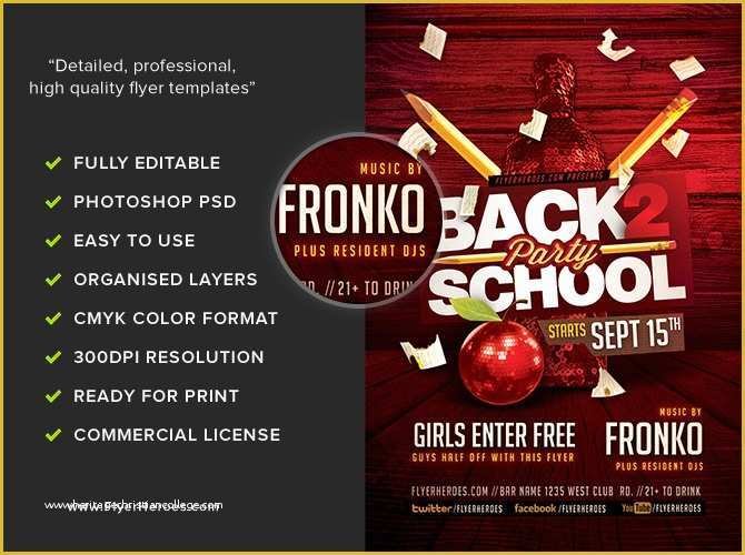 Back To School Party Flyer Template Free Of Back To School Party Flyer 