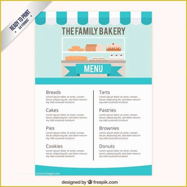 Bakery Menu Templates Free Download Of Bakery Menu Template Vector