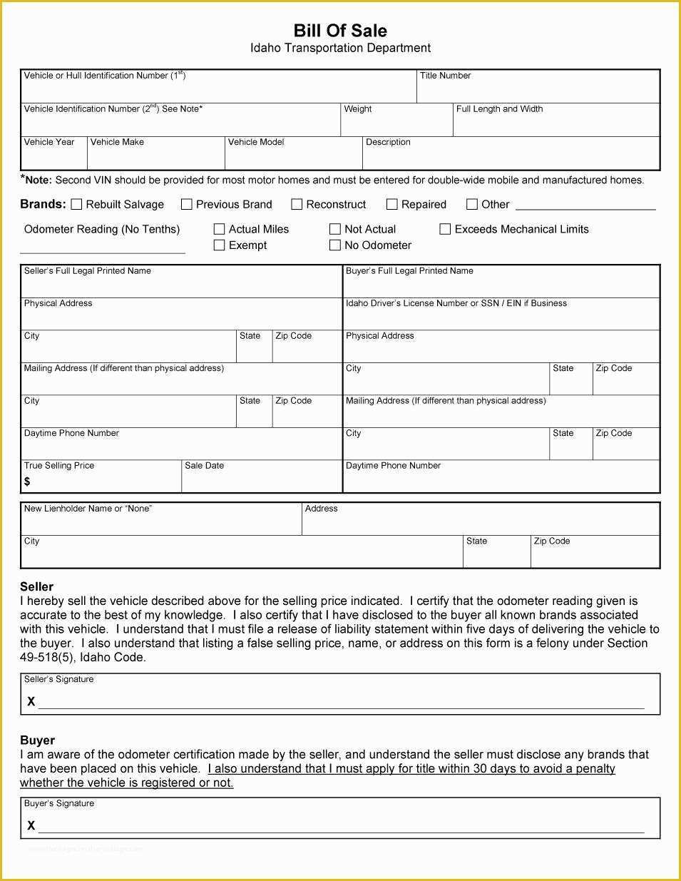 Bill Of Sale Free Template Form Of 45 Fee Printable Bill Of Sale 