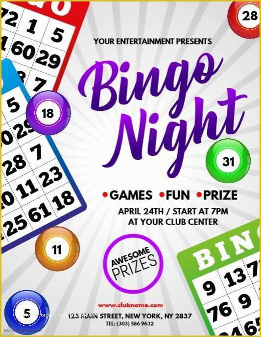 Free Bingo Event Flyer Template Printable Templates