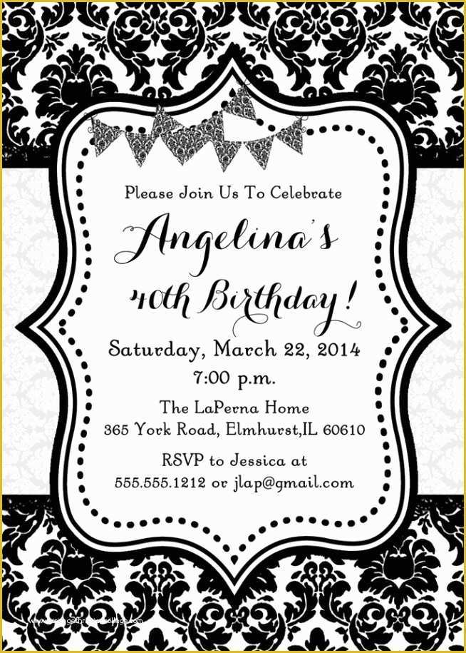 Black And White Invitation Template Free