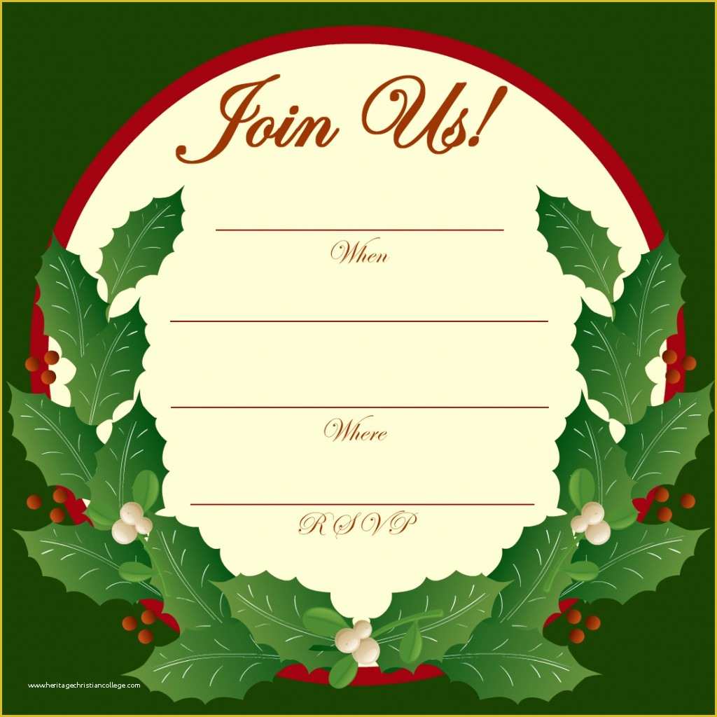 Blank Christmas Invitation Templates Free Of Free Printable Christmas