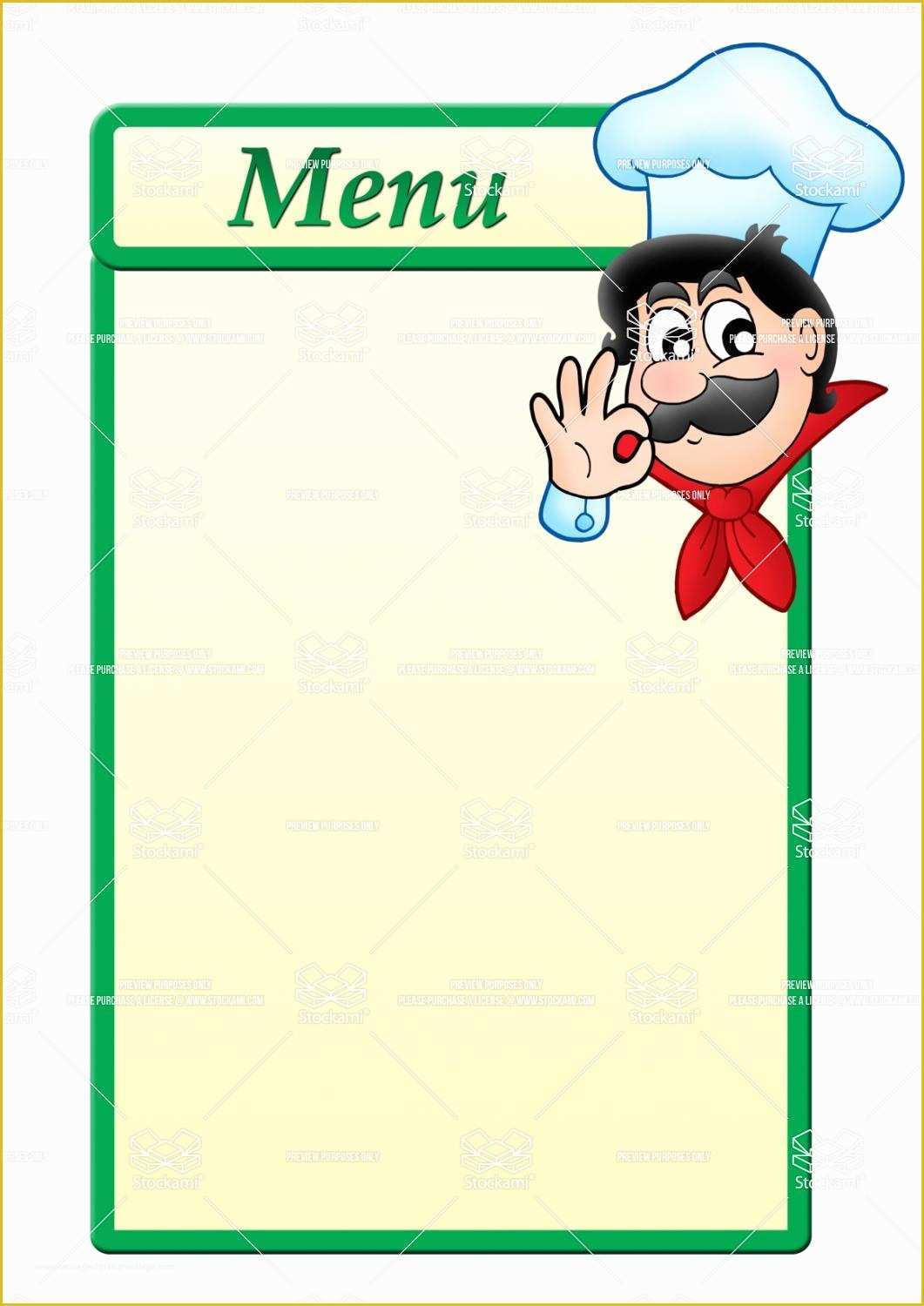 Blank Menu Template Free Of Free Blank Restaurant Menu Templates